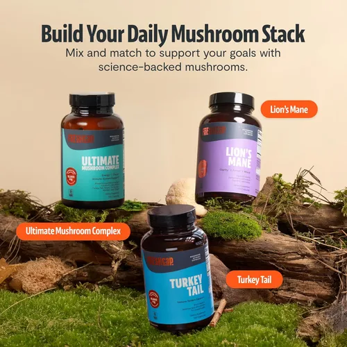 Vista 9 de FreshCap Mushrooms Cápsulas de suplemento de melena de león 14,000 mg - Extracto de alta potencia de melena de león, suplemento de hongos orgánicos