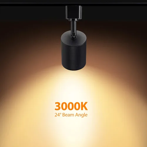 Vista 3 de VANoopee Kit de iluminación LED de 12 luces con rieles de pista tipo H de 6.6 pies, cabezales de luz regulables, lámpara de techo brillante