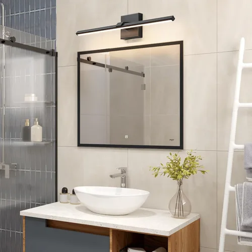Vista 6 de Lámpara de Tocador de Baño Negra - Lámpara de Baño Moderna de 24 Pulgadas Sobre Espejo 18W 5CCT LED Regulable Barra de Luz de Tocador