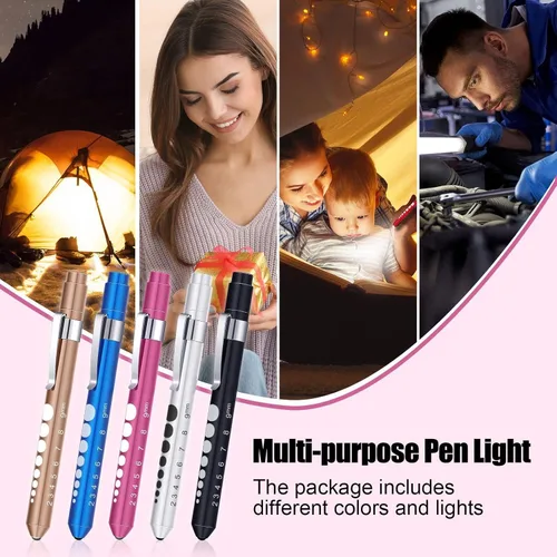 Vista 3 de Nuanchu 10 lámparas de pluma para enfermera, luz LED reutilizable con calibre de pupila, enfermeras, alfiler de luz para antorcha, estudiantes