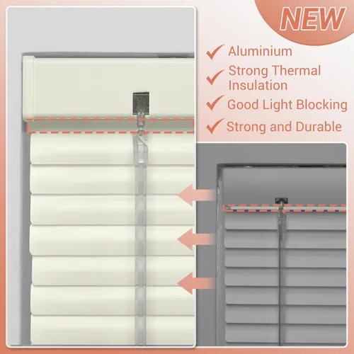 Vista 3 de Mini persianas de aluminio de 1 pulgada con lamas de metal oscurecedoras, persianas venecianas horizontales nuevas para ventanas, anti-UV
