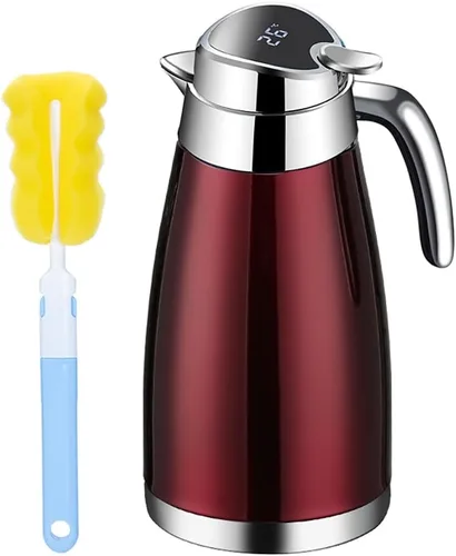 Vista 10 de Jarra térmica de café de 77 onzas con pantalla de temperatura, acero inoxidable 304, doble pared al vacío, jarra aislada, jarra de té para mantener