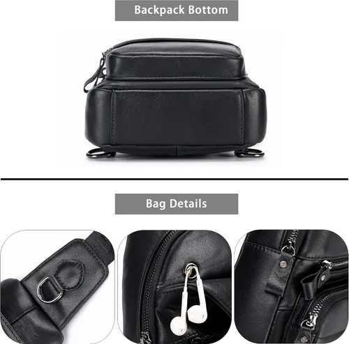 Vista 200 de LUKZIJAES Bolso bandolera de cuero genuino para hombre