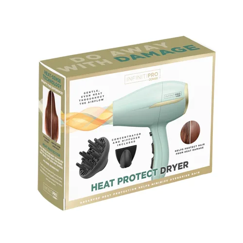 Vista 7 de INFINITIPRO by Conair Heat Protect Secador de pelo con difusor Secador de pelo con protección avanzada contra el calor que ayuda a minimizar