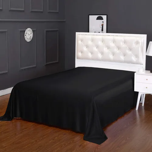 LILYSILK Sábana encimera de seda de morera de 19 momme de seda, color negro, tamaño individual