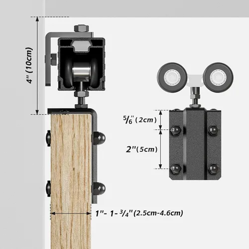 Vista 3 de CCJH Kit de herrajes para puerta corrediza de granero de 6.6 pies/79 pulgadas, montaje en pared de aleación de aluminio, suave y resistente para una
