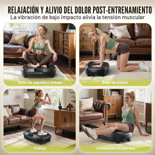 Vista 8 de FLYBIRD Vibration Plate Exercise Machine for Lymphatic Drainage, 120 Levels Full Body Workout, Curved Vibration Plate with Powerful Motor for