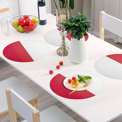 Vista 49 de Aruba Flag Round Table Placemats 15 Inch, Seasonal Table Mats Modern Place Mats for Dining, Kitchen, Parties, Camping