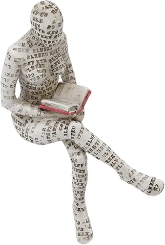 Vista 8 de FTVOGUE Figura de mujer de lectura, decoración de estantería de lectura para mujer, adorno de escultura para sala de estar (E)