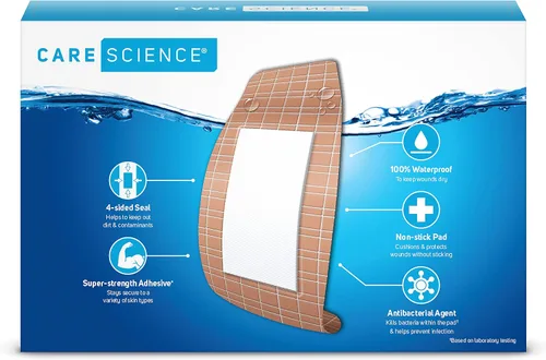 Vista 9 de Care Science Bandas adhesivas resistentes e impermeables, extra grandes, 32 CT 100% impermeables, protección resistente, ayuda a prevenir