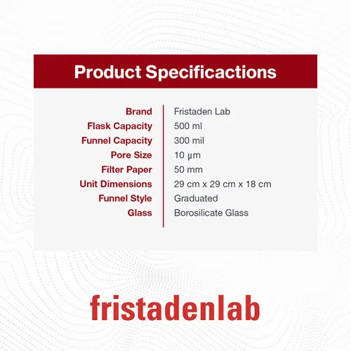 Vista 4 de Fristaden Lab Kit de aparatos de filtración al vacío Frasco de filtración de 16.9 fl oz Embudo Buchner de vidrio de 10.1 fl oz Compañía