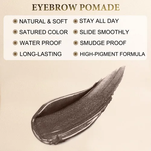 Vista 5 de Kit de lápices de sellos de cejas para cejas, kit de trío de sellos de cejas de maquillaje con lápiz de cejas impermeable, delineador, pomada