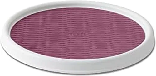 Vista 14 de Copco Armario de despensa antideslizante Lazy Susan Tocadisco, 12 pulgadas, Blanco/Gris