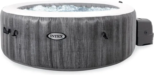 Vista 2 de Intex PureSpa Plus Greywood - Bañera de hidromasaje inflable portátil de burbujas con 4 accesorios de almohada de espuma acolchada ajustables