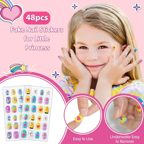 Vista 5 de BATTOP Juego de Esmalte de Uñas para Niñas, Kits de Arte de Uñas con Secador de Uñas y Pluma de Purpurina, Esmalte de Uñas de Secado Rápido