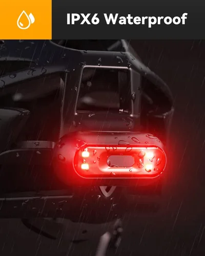 Vista 3 de Luz de casco de motocicleta, luz LED para casco de bicicleta, luz LED para casco de bicicleta, recargable por USB, luces de casco de bicicleta