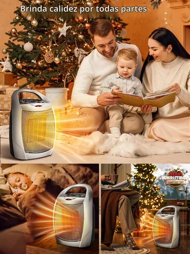 Vista 8 de Electactic - Calentador de espacio portátil de cerámica con termostato, ventilador de 1500 W para interiores con protección contra