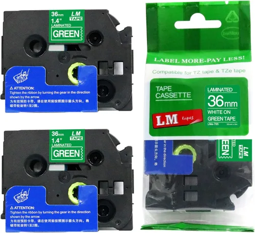 Vista 31 de 2/Pack LMe561 Premium 1.5" Black Print on Blue Label Tape, Compatible with Brother TZe-561 P-Touch Tape 36mm Laminated Replacement Label Tape.