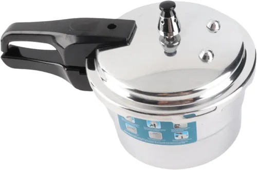 Vista 3 de Olla a presión, olla a presión a prueba de explosiones de 3 litros, gran capacidad, estufa de aluminio, olla de cocción rápida con estante de vapor
