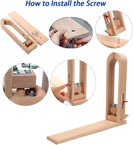 Vista 4 de Stormshopping DIY Madera Leathercraft Mesa de cuero de escritorio Cordones Costura Pony Caballo Abrazadera