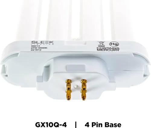 Vista 7 de SLEEKLIGHTING Bombilla base T5 CFL de 4 pines GX10q-4 de 27 W, 6500 K, 1450 lm, fluorescente compacta, luz blanca diurna (paquete de 2)