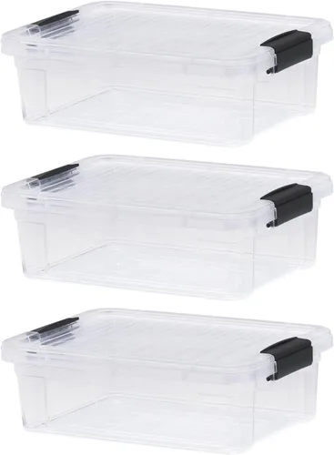 Vista 152 de Superio Mini contenedor de almacenamiento de plástico para crayón, suministros de arte y estuche de costura, organizador pequeño apilable