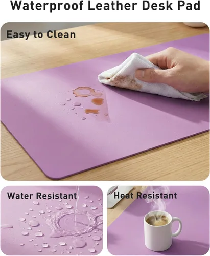 Vista 199 de Aothia Protector de escritorio de cuero, alfombrilla para mouse, alfombrilla de escritorio de oficina, 31.5 x 15.7 pulgadas, secante de escritorio