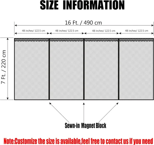 Vista 4 de Liveinu Upgraded Magnetic Garage Door Screen 2 Car Screen Door for Single or Double Garage with Hook & Loop Install Magnetic Closure 9 Ft x 7 Ft