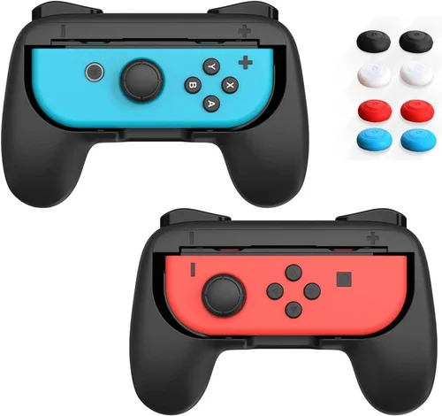 HLRAO Accesorios de mango de agarre compatibles con Nintendo Switch Joy-Con Controller, kit de mango de repuesto para Nintendo Switch Joy Cons con 8