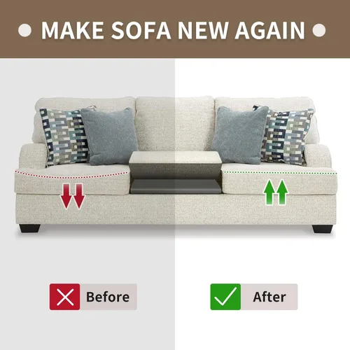 Vista 14 de HAVARGO Juego de 3 cojines de sofá para asiento caído de 20 x 20 x 2 pulgadas, soporte de cojín de espuma de alta densidad con tela de malla