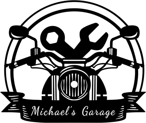 Personalized Metal Motorcycle Workshop Sign with Last Name Indoor or Outdoor Garage Sign Custom Workshop, Tool Shed, Garage Sign Father's Day Gifts