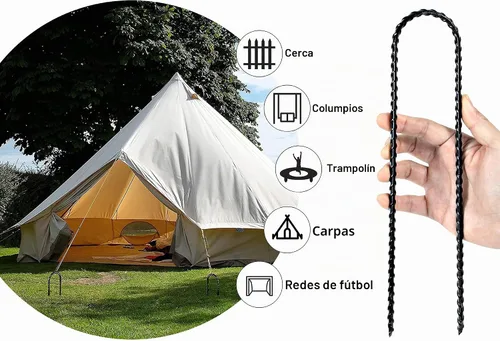 Vista 4 de Estacas de viento para trampolín de 12 pulgadas, anclajes