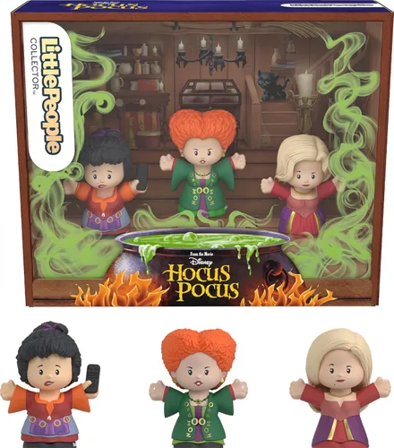 Little People Collector Edición Especial de Película de Disney Hocus Pocus para Adultos y Fans, 3 Figuras en un Paquete de Exhibición