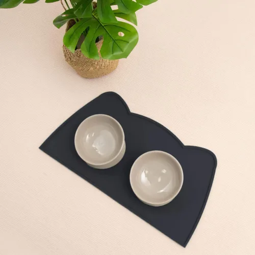 Vista 3 de OHMO - Tapete de silicona para comida para gatos, tapete de alimentación de mascotas para el suelo, antideslizante e impermeable, bandeja para agua