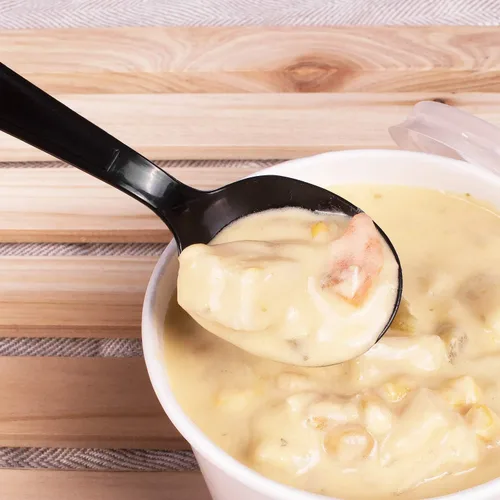 Vista 6 de Karat [5.6 pulgadas - 1000 piezas] Cuchara de sopa desechable de plástico de peso pesado envuelta individualmente negra (U3532B)