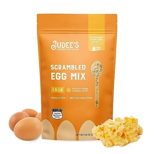 Judee's Gluten Free Mezcla de huevos revueltos - Comidas fáciles de acampar y senderismo con huevos en polvo - Sustituto para hornear y cocinar -