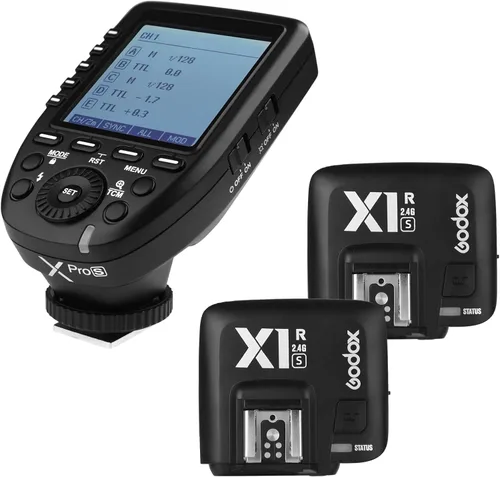 Godox Xpro-C 2.4G X System TTL Transmisor de disparador de flash inalámbrico y 2 receptores controladores X1R-C compatibles con Canon Flash..