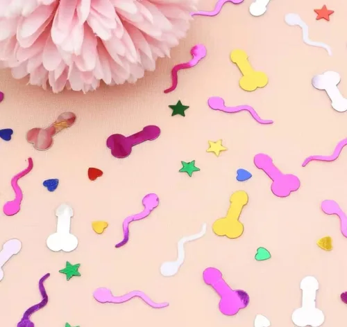 Vista 2 de Decoraciones de despedida de soltera - Confeti con purpurina traviesa, 3500 piezas de decoración de mesa para el día de San Valentín, boda