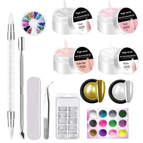 Vista 15 de Gel constructor sólido para uñas, 8.47 oz, 4 onzas, kit de uñas de gel constructor, no pegajoso para extensión de uñas, solución de engrosamiento
