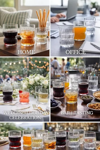 Vista 9 de 60 vasos de plástico irrompibles de 12 onzas ondulados, para vino, cóctel, whisky, elegantes, duraderos, desechables, para interiores y exteriores