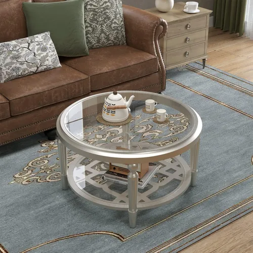 Vista 14 de COSIEST Mesa auxiliar redonda con almacenamiento, mesa de centro negra moderna de 31.5 pulgadas con puerta corredera de 360°, mesa central de madera