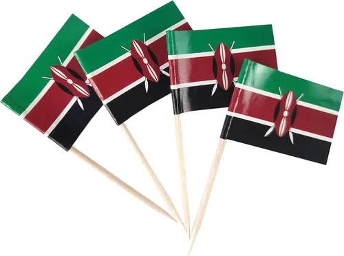 Vista 19 de JBCD Bandera afroamericana con palillo de dientes panafricano, mini banderas negras de liberación para cupcakes, 200