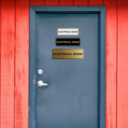 Vista 2 de All Quality Letrero eléctrico estándar para habitación, color negro, pequeño (1 unidad)