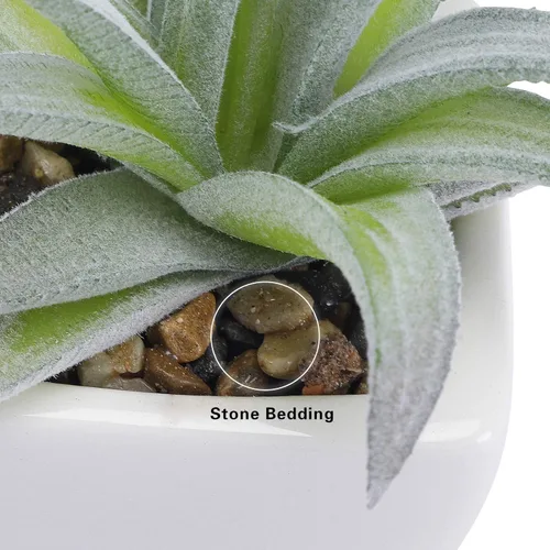 Vista 4 de FUNARTY 5pcs Artificial Succulent Plants, Small Fake Desk Plants Mini Succulents Indoor for Shelf Living Room Bedroom Windowsills Office Home