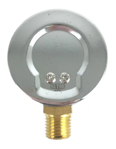 Vista 2 de Manómetro de presión de aire de 2" Montaje lateral inferior 1/4" NPT 2" Dial - 0 a 200 PSI