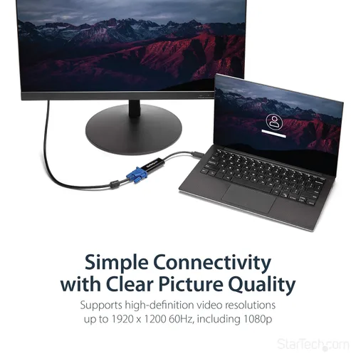 Vista 4 de StarTech.com Adaptador USB 3.0 a VGA, convertidor de monitor USB a VGA para Windows, delgado, TAA (no compatible con macOS/ChromeOS/Linux)
