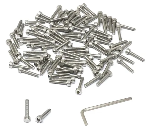 Vista 74 de iexcell Kit de tornillos de cabeza hexagonal de acero inoxidable 304, 100 unidades M2 x 0.157 in, paso de rosca de 0.016 in