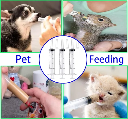 Vista 3 de Paquete de 10 jeringas de plástico de 0.7 onzas líquidas, con tapa, jeringas grandes, punta de catéter sellada individualmente con medición