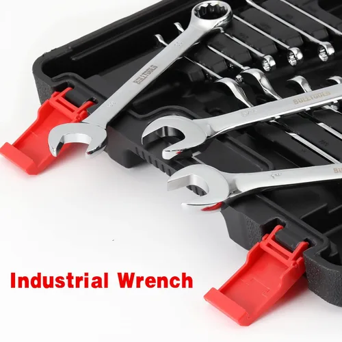 Vista 7 de Juego de llaves combinadas de 32 piezas, llaves SAE y métricas de 14"-1" y 0.276 in-0.866 in, extremo de caja de acero al cromo vanadio y extremo