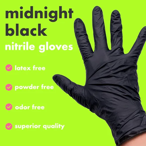 Vista 2 de Colortrak Luminous Collection - Guantes desechables de nitrilo, sin látex, sin polvo, para procesamiento químico y servicios de salón, 100
